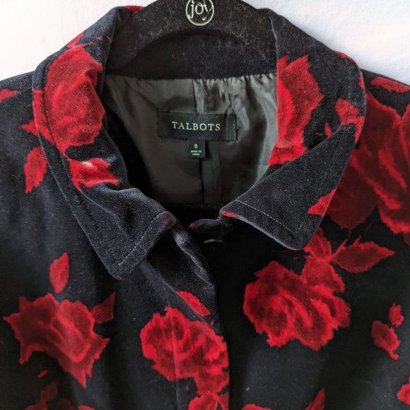 Talbots Roses Sweater Jacket Size 8 - Picture 10 of 14